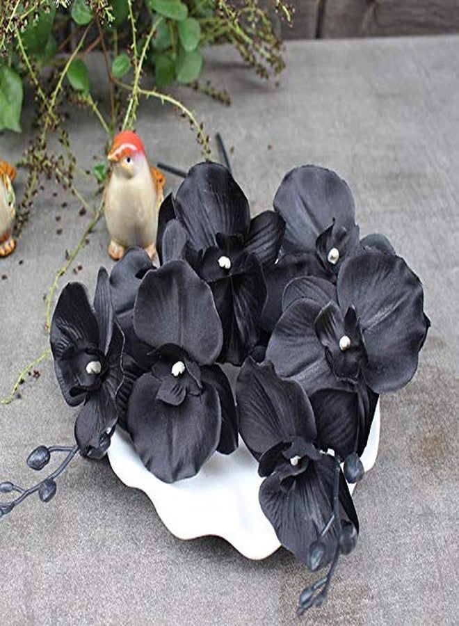 Dodxiaobeul Artificial Orchid Stems Set of 3,18” Black Dancing Orchid,UV Resistant No Fade Simulation Phalaenopsis,Silk Plants Real Touch Orchid for Christmas Flower Arrangements Wreaths,Wedding Photography - Image 3