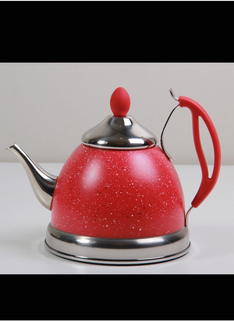 Multi-coloured jug for tea and milk, with an elegant touch.