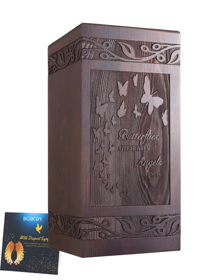 DGDCDV Cremation Urns for Human Ashes Adult Male Female, Wooden Carved Urns Box for Men Women Child, Pets Cat Dog Urn, Burial Funeral Memorial Urns for Ashes - Image 1
