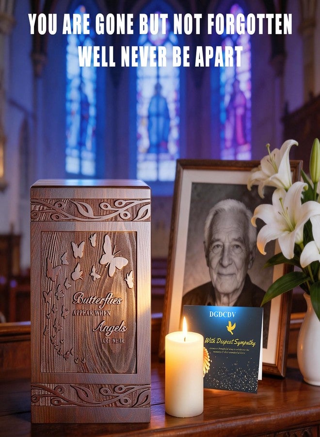 DGDCDV Cremation Urns for Human Ashes Adult Male Female, Wooden Carved Urns Box for Men Women Child, Pets Cat Dog Urn, Burial Funeral Memorial Urns for Ashes - Image 4