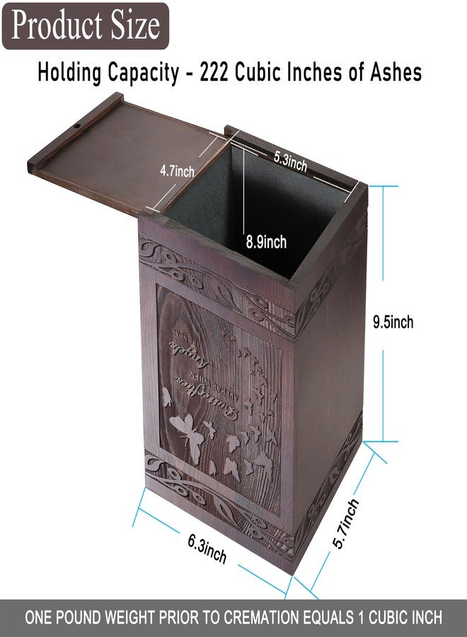 DGDCDV Cremation Urns for Human Ashes Adult Male Female, Wooden Carved Urns Box for Men Women Child, Pets Cat Dog Urn, Burial Funeral Memorial Urns for Ashes - Image 2