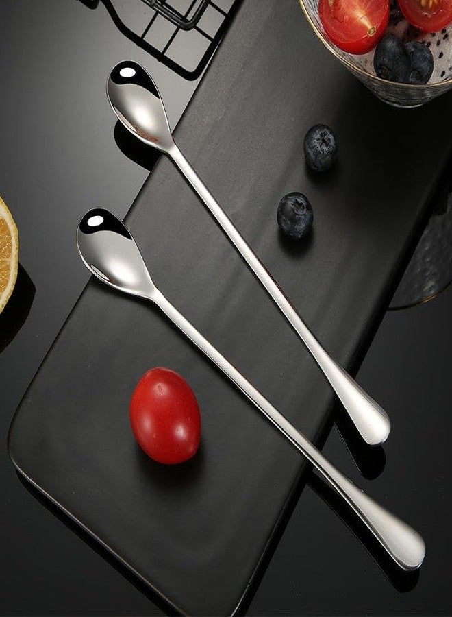 ANVIKA Premium Long Handle Stainless Steel Spoon – 20 cm Coffee Stirrer & Ice Tea Spoon for Mixing Tea, Milkshake, Cocktail & Cold Drinks | Elegant & Durable Kitchen Cutlery - Image 1