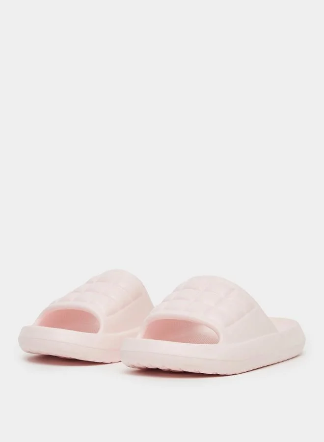 تايك تو Take Two Textured Checked Slip-On Slippers