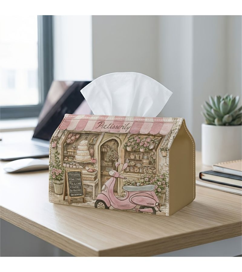 Vintage European Tissue Box Romantic Pink Beige 1PC 23x12.5x17cm - Image 2