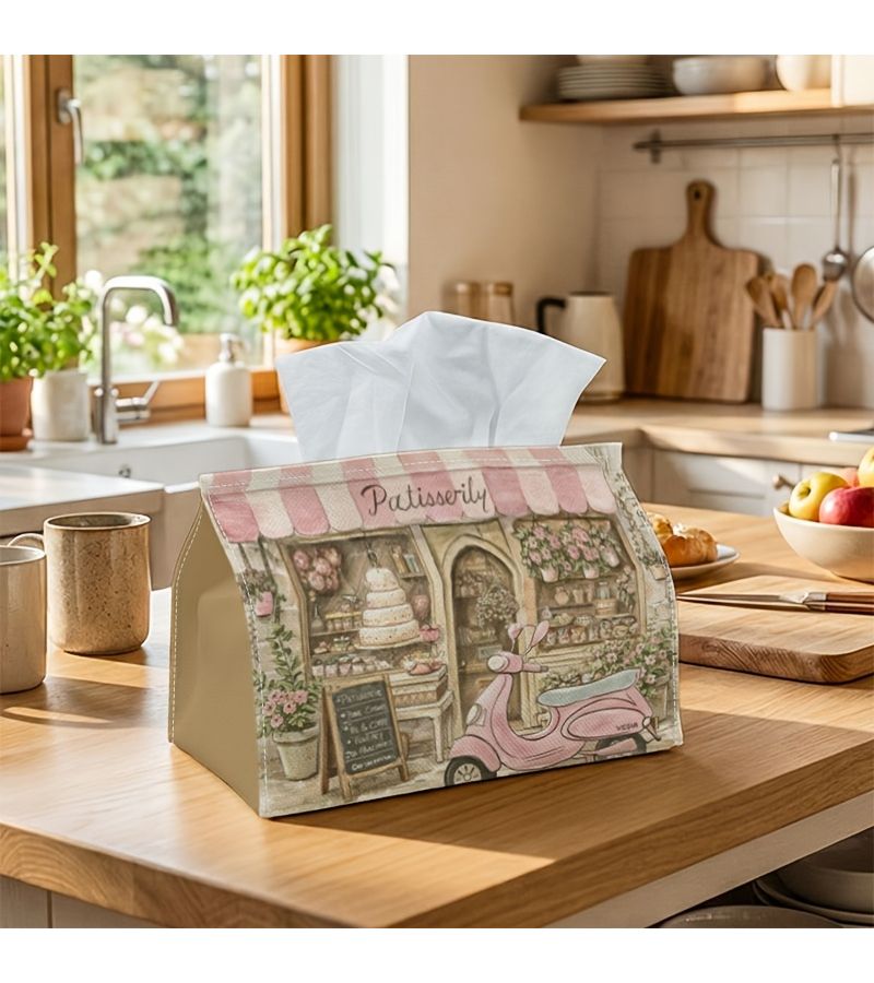 Vintage European Tissue Box Romantic Pink Beige 1PC 23x12.5x17cm - Image 1