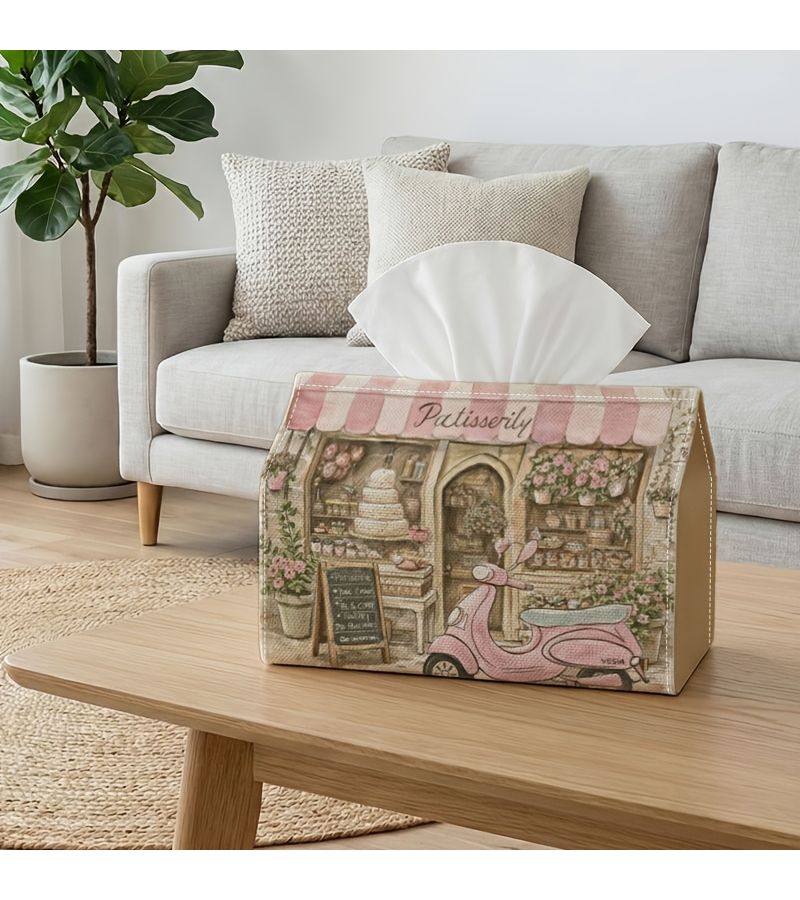 Vintage European Tissue Box Romantic Pink Beige 1PC 23x12.5x17cm - Image 5