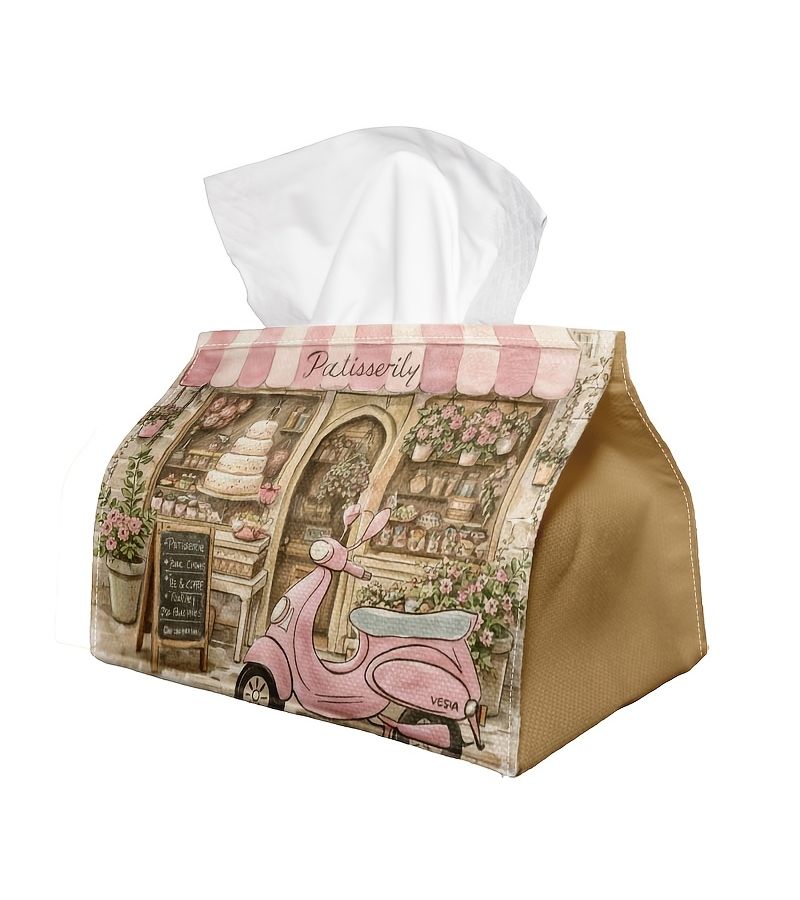 Vintage European Tissue Box Romantic Pink Beige 1PC 23x12.5x17cm - Image 3