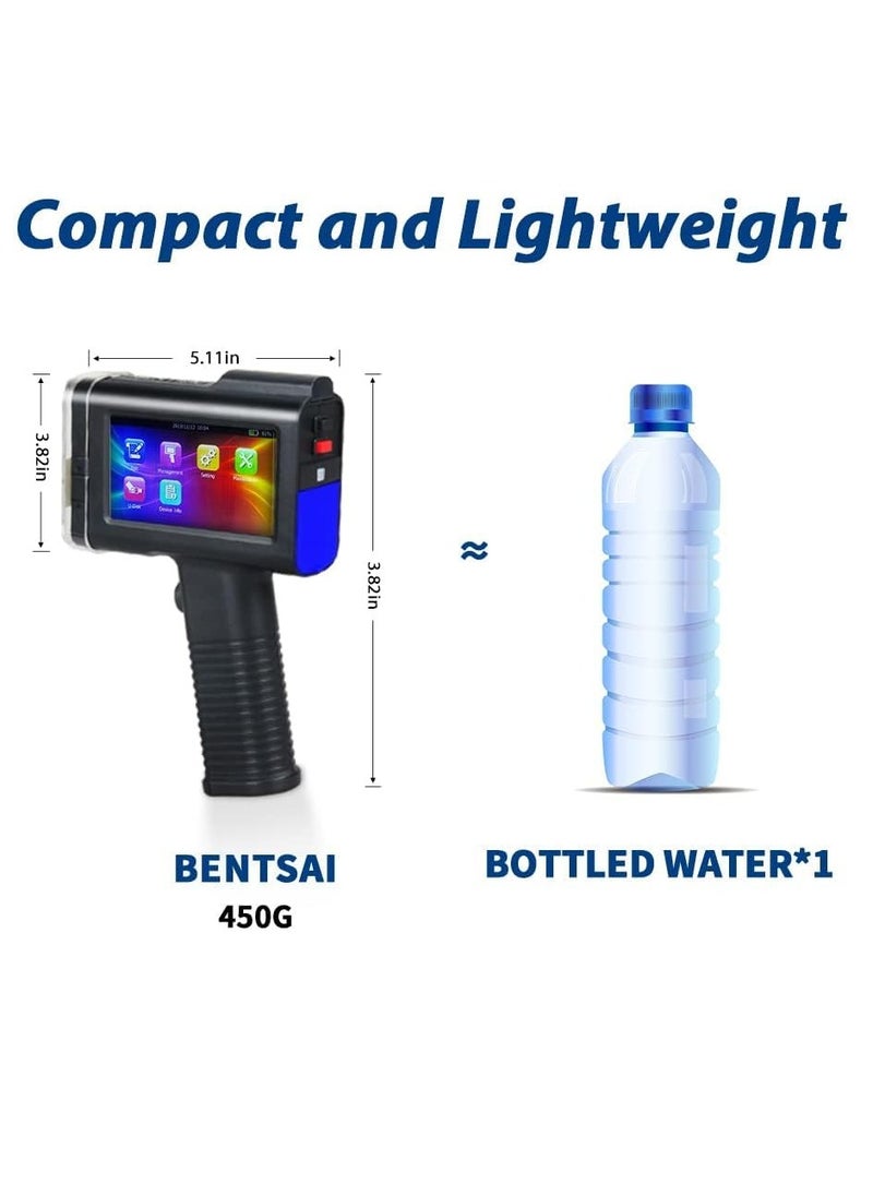Bentsai - Handheld Inkjet Printer with 1/2 Inch Print Height Portable Handheld Printer for EXP Date, Batch Number, QR Code, Barcode, Logo on Carton Wood Fabric Plastic Metal - Image 1