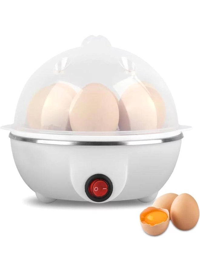 MOMENT Electric Egg Cooker 350W, 7 Egg Capacity Automatic Egg Boiler & Steamer with Auto Shut-Off, Rapid Egg Cooker for Soft, Medium & Hard Boiled Eggs, White - Image 1