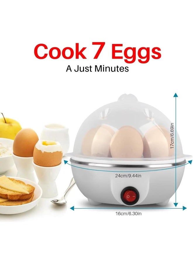 MOMENT Electric Egg Cooker 350W, 7 Egg Capacity Automatic Egg Boiler & Steamer with Auto Shut-Off, Rapid Egg Cooker for Soft, Medium & Hard Boiled Eggs, White - Image 2