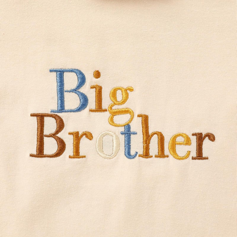 TITKKOP Baby Boy Clothes Big Brother T Shirt Toddler Boy Summer Cotton Short Sleeve Tops Baby Boy Outfits (Off-White, 1-2T) - Image 4