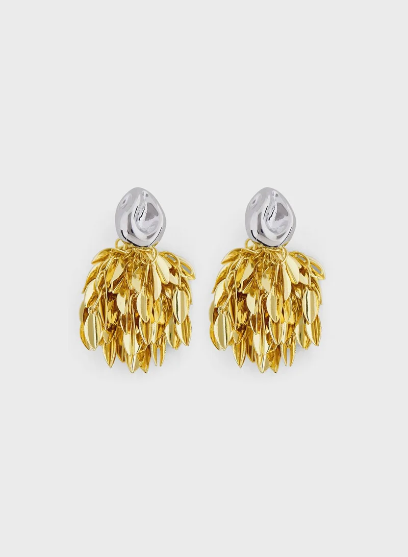 ELLA Leaf Detail Drop Earrings