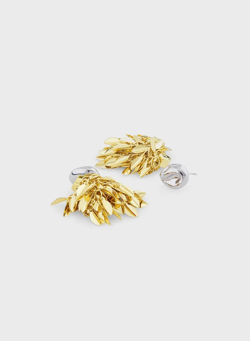ELLA Leaf Detail Drop Earrings