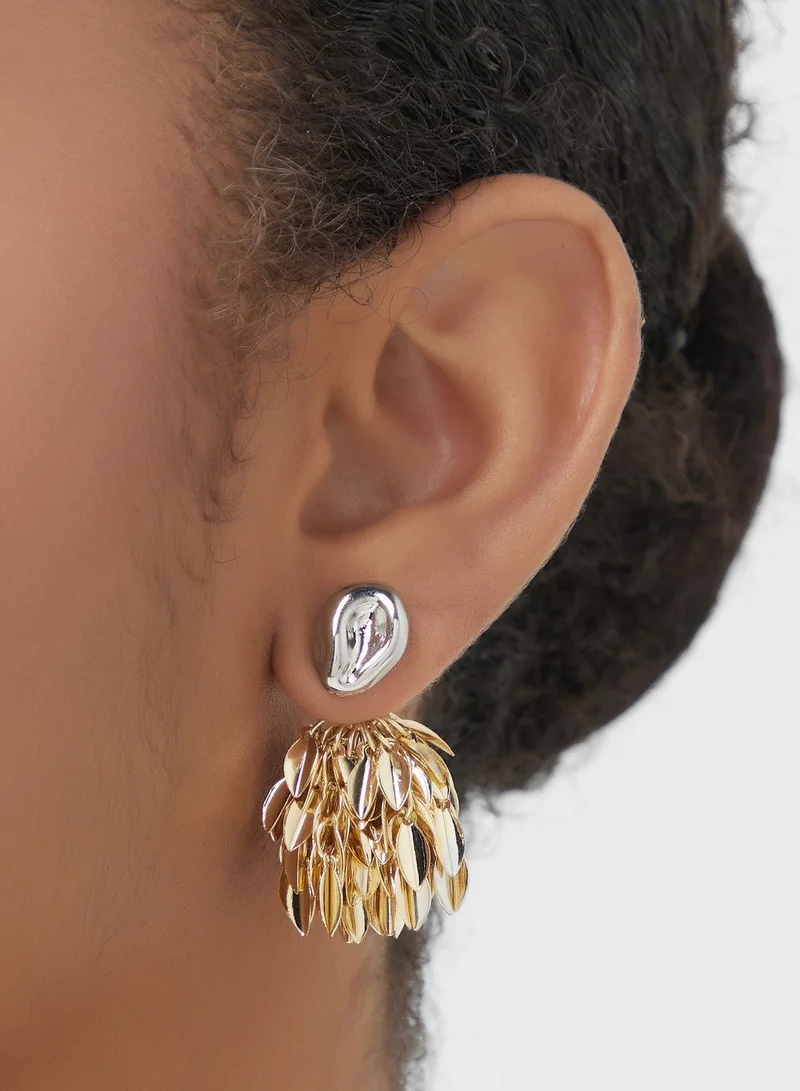 ELLA Leaf Detail Drop Earrings