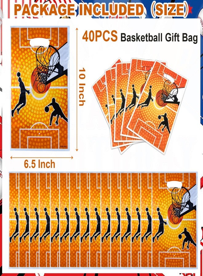 HEPAPATE 40Pcs Basketball Treat Candy Bags,Basketball Goodie Bags,Basketball Party Favors Bags Basketball Theme Gift Bags for Birthday Party Decorations, Basketball Themed Party Supplies - Image 3