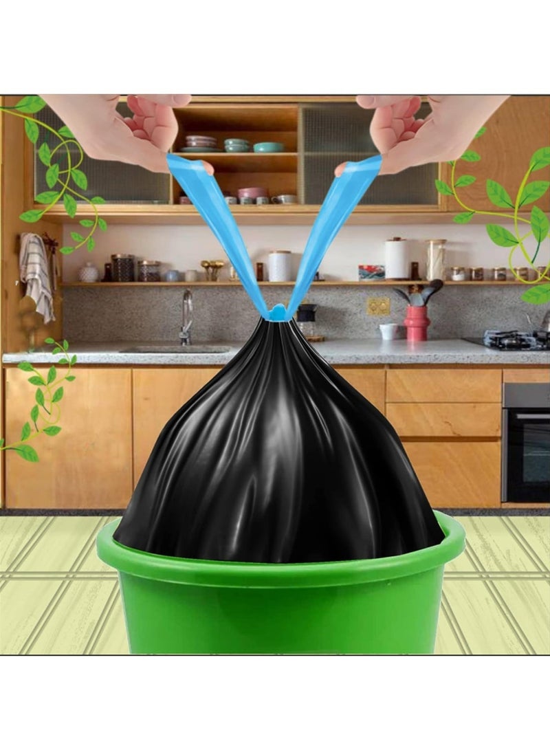 شاليمار أكياس قمامة شاليمار بريميوم OXO قابلة للتحلل – بسحاب شد، الحجم المتوسط 19 × 21 بوصة، 120 كيس (4 لفات)، لأغراض سلة القمامة/النفايات، باللون الأسود - Image 3