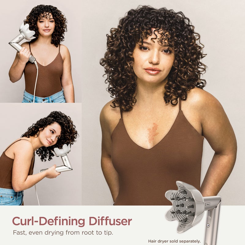 Shark XSKHD4DA FlexStyle Curl-Defining Diffuser, Attachment for Shark FlexStyle Blow Dryers, Styling Tool for Wavy, Curly, and Coily Hair, Enhance Natural Curls, Extendable Prongs, Stone - Image 2