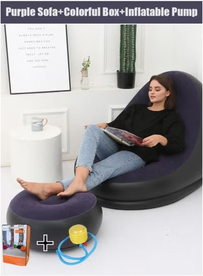 Generic Lazyman inflatable sofa chair can be used for lying outdoors, for a single person in a bedroom, on a balcony, for leisure outdoors, for camping, in a dormitory. It is of multi-functional design and has a thickened structure.  - Image 5