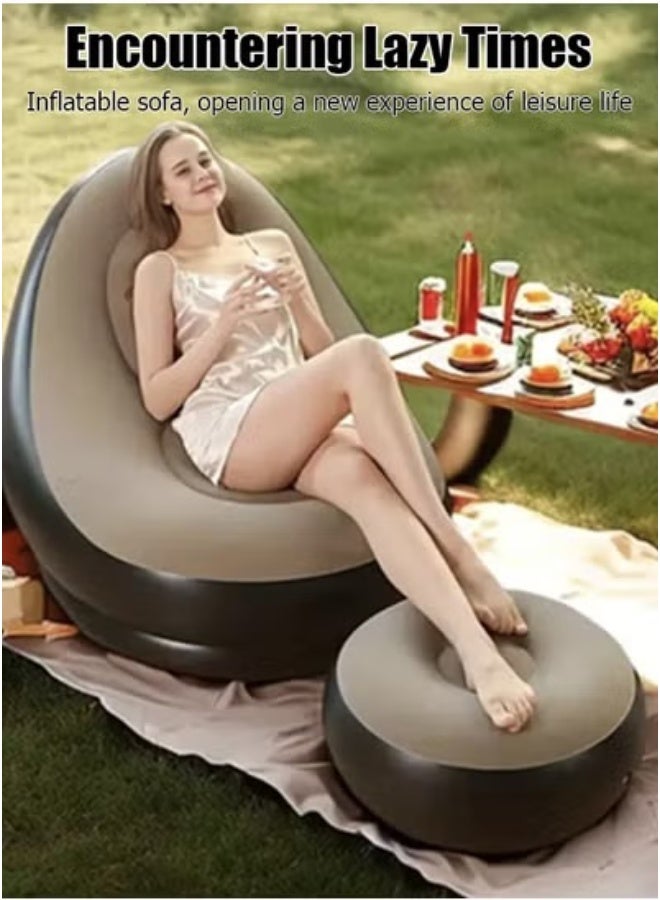 Generic Lazyman inflatable sofa chair can be used for lying outdoors, for a single person in a bedroom, on a balcony, for leisure outdoors, for camping, in a dormitory. It is of multi-functional design and has a thickened structure.  - Image 4