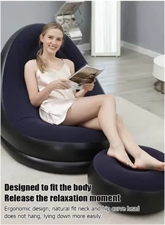 Generic Lazyman inflatable sofa chair can be used for lying outdoors, for a single person in a bedroom, on a balcony, for leisure outdoors, for camping, in a dormitory. It is of multi-functional design and has a thickened structure.  - Image 1