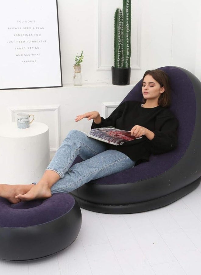 Lazyman inflatable sofa chair can be used for lying outdoors, for a single person in a bedroom, on a balcony, for leisure outdoors, for camping, in a dormitory. It is of multi-functional design and has a thickened structure. - Image 2