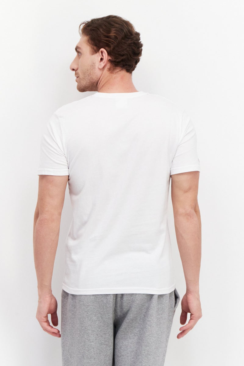 Nordland تي شيرت رجالي بأكمام قصيرة وياقة دائرية بشعار العلامة التجارية، أبيض - Image 4