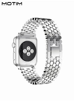 Motim Metal Watch Band Compatible with Apple Watch Band 41mm 40mm 38mm, Heavy Wrist Loop Band, Replacement Strap for iWatch Series 9, Ultra 2, SE, Ultra, 10/9/8/7/6/5/4/3/2/1, Zinc Alloy  - Image 2