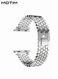 Motim Metal Watch Band Compatible with Apple Watch Band 41mm 40mm 38mm, Heavy Wrist Loop Band, Replacement Strap for iWatch Series 9, Ultra 2, SE, Ultra, 10/9/8/7/6/5/4/3/2/1, Zinc Alloy  - Image 3