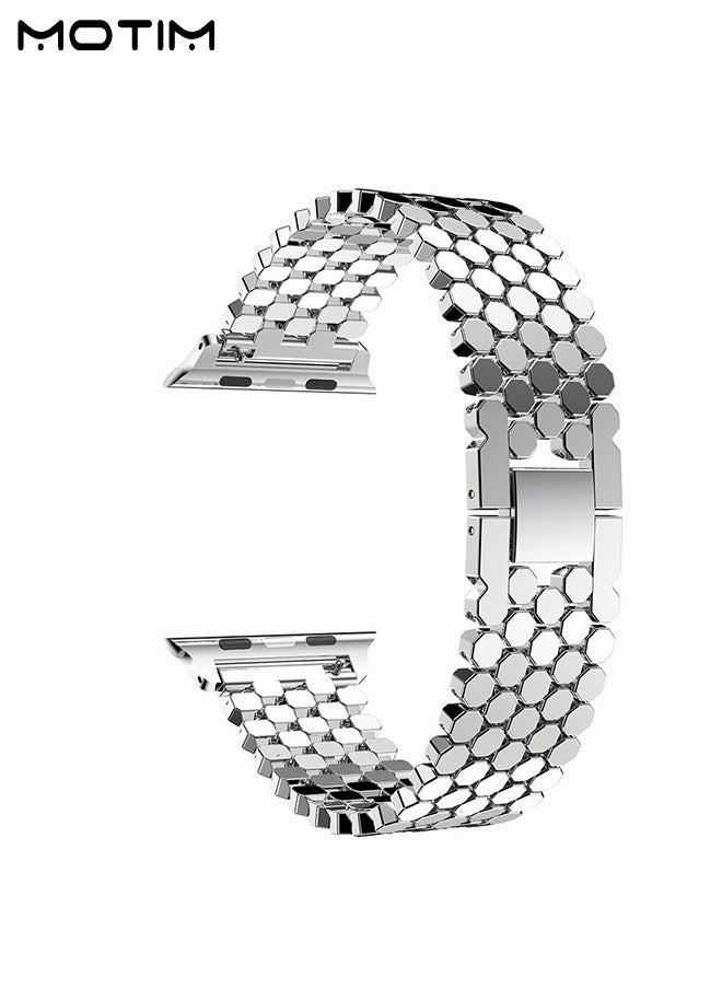 Motim - Metal Watch Band Compatible with Apple Watch Band 41mm 40mm 38mm, Heavy Wrist Loop Band, Replacement Strap for iWatch Series 9, Ultra 2, SE, Ultra, 10/9/8/7/6/5/4/3/2/1, Zinc Alloy - Image 1