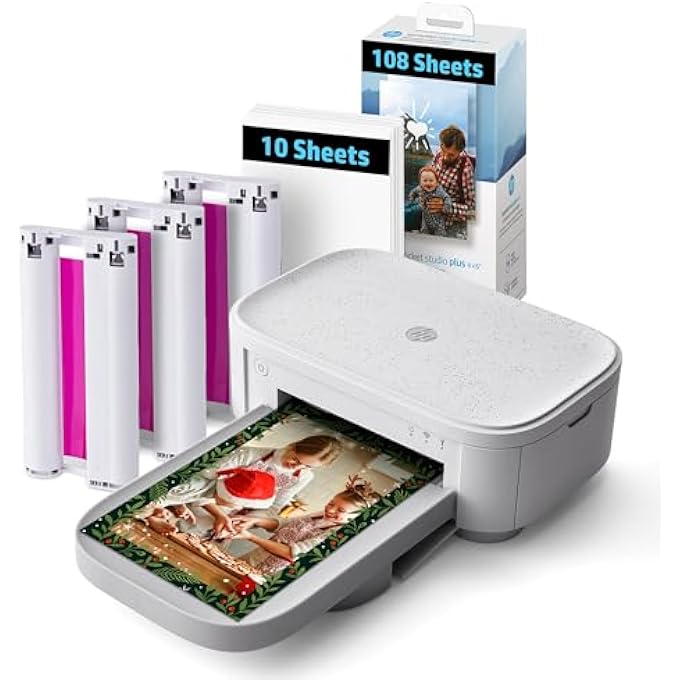 HEWLETT PACKARD طابعة الصور الفورية SPROCKET STUDIO PLUS 4X6 - حزمة 118 ورقة وخرطوشة - لاسلكية، واي فاي، صبغة ممتازة - صور ملونة زاهية - تطبيق تحرير للصور الممتعة والإبداعية - Image 2