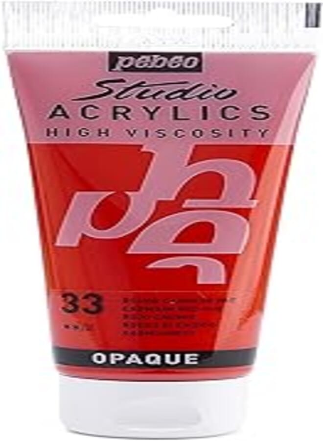 Pebeo - Acrylic Fine Studio Acrylics - Cadmium Red Hue - Cadmium Red Hue 100ml/3.38oz (831-033)
