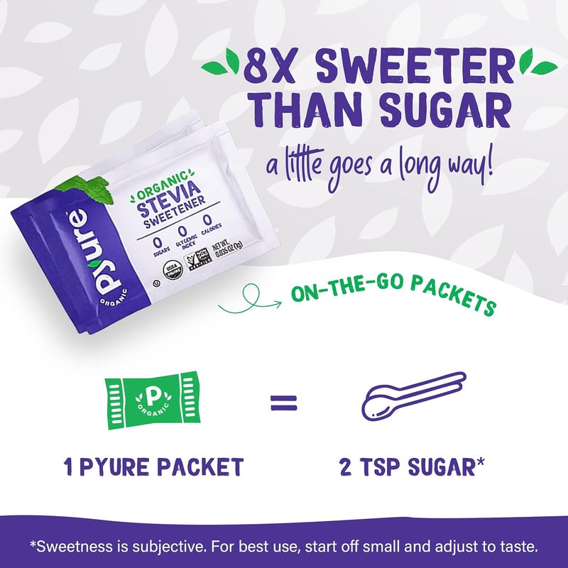 Pyure Organic Stevia Packets - Zero Calorie Granulated Sweetener for Coffee and Baking - Plant-Based, Keto, Diabetic & Paleo Friendly - 240 Packets - Image 3
