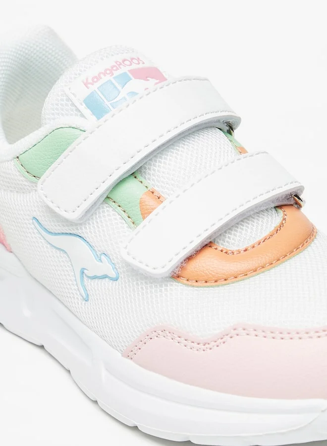 kangaROOS Girls' Textured Sports Shoes With Hook And Loop Closure