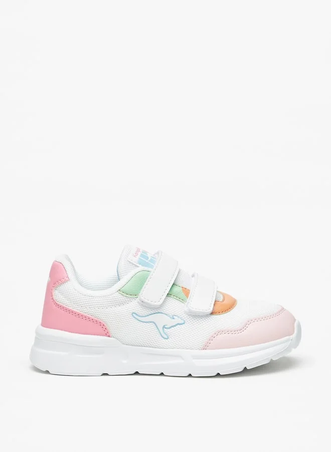 kangaROOS Girls' Textured Sports Shoes With Hook And Loop Closure