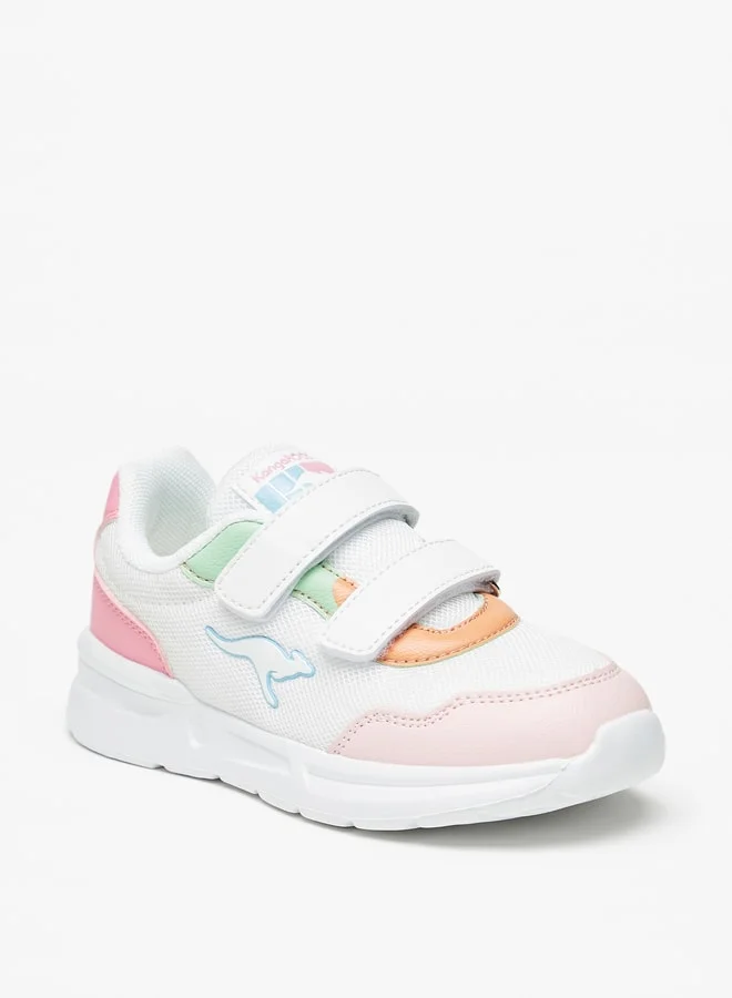 kangaROOS Girls' Textured Sports Shoes With Hook And Loop Closure
