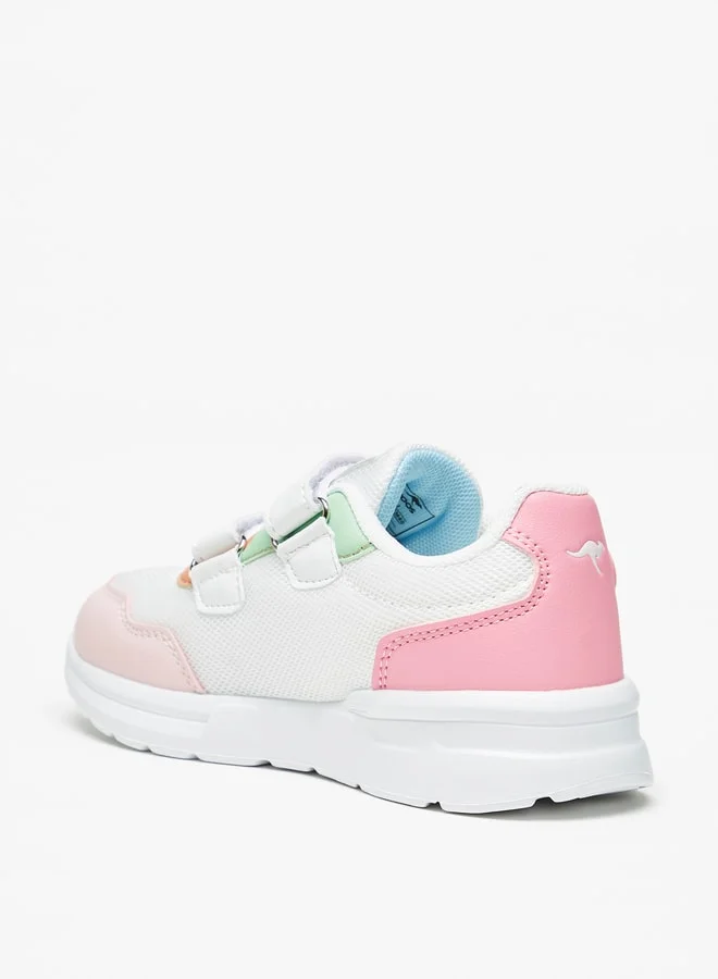 kangaROOS Girls' Textured Sports Shoes With Hook And Loop Closure