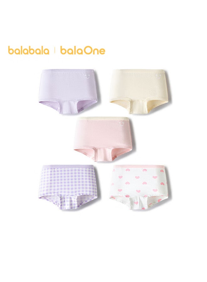 Balabala Kids Cotton A-class Girls Boxer Shorts New Baby Four-point Pants 5-pack Soft Skin-friendly - Image 1