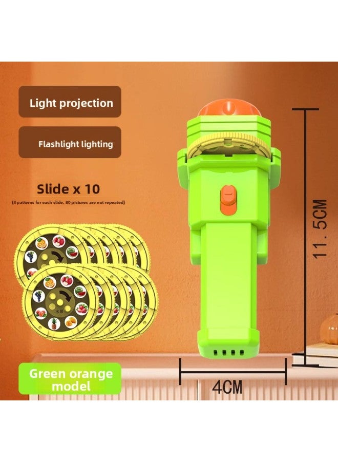 Children's Luminous Flashlight Projector Slide Educational Early Education Toys Baby Creative Starry Sky Music Projection Lamp 