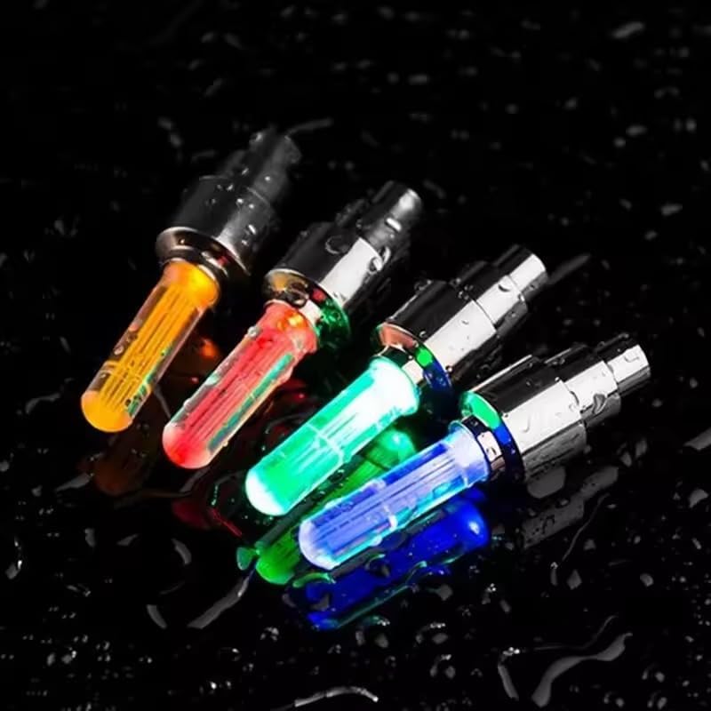 7Cylinder LED Tire Valve Cap Neon Flash Lights - Waterproof Vibrant Wheel Glow Lights, 4 Pcs (2 Blue) - Image 3
