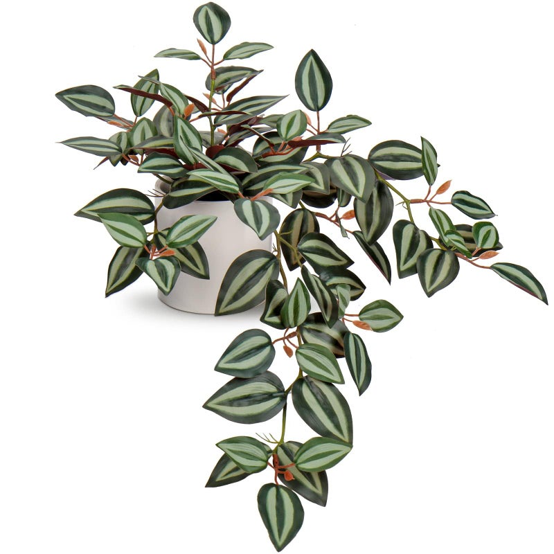 GnFlus Fake Hanging Plants 20 Inch Artificial Ivy Plant in Ceramic Pot Faux Vine Potted for Home Bedroom Office Table Shef Indoor Outdoor Decor Desk Style 2