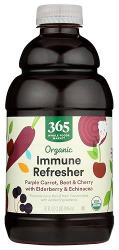 365 by Whole Foods Market Organic Immune Refresher Purple Carrot Beet  Cherry with Elderberry  Echinacea Juice Blend 32 fl oz - Image 1