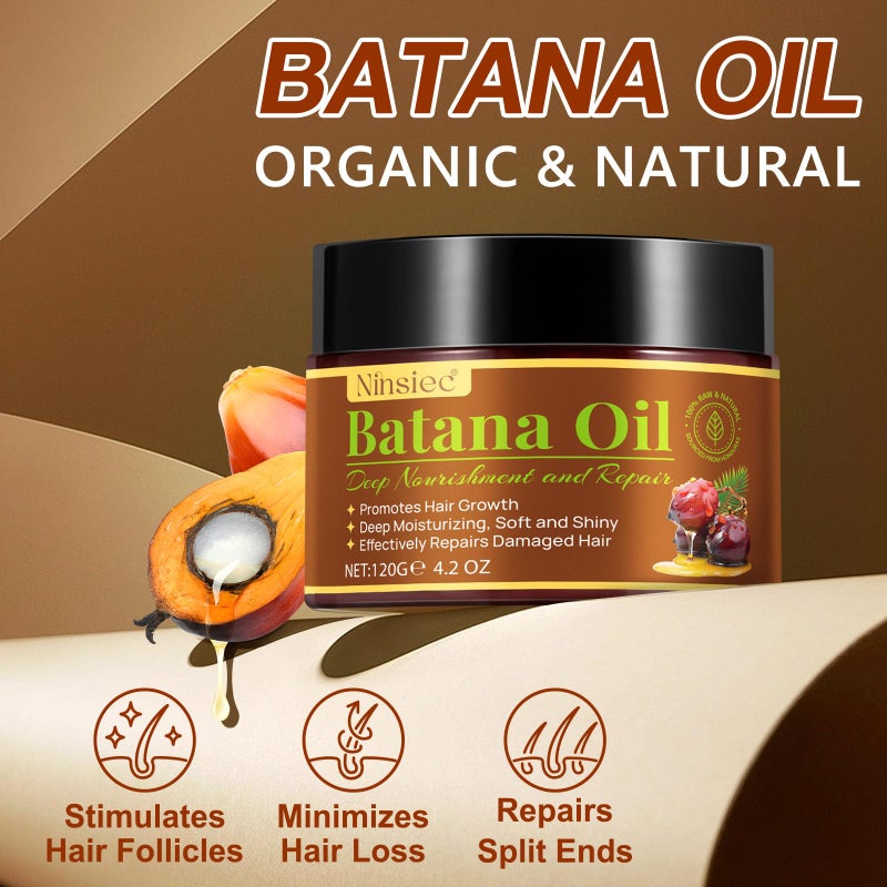 Ninsiec Organic Batana Oil for Hair - Pure Unrefined Oil from Honduras, Helps Strengthen, Hydrate and Repair Damaged Hair, Supports Healthy Looking Hair Growth - Image 2