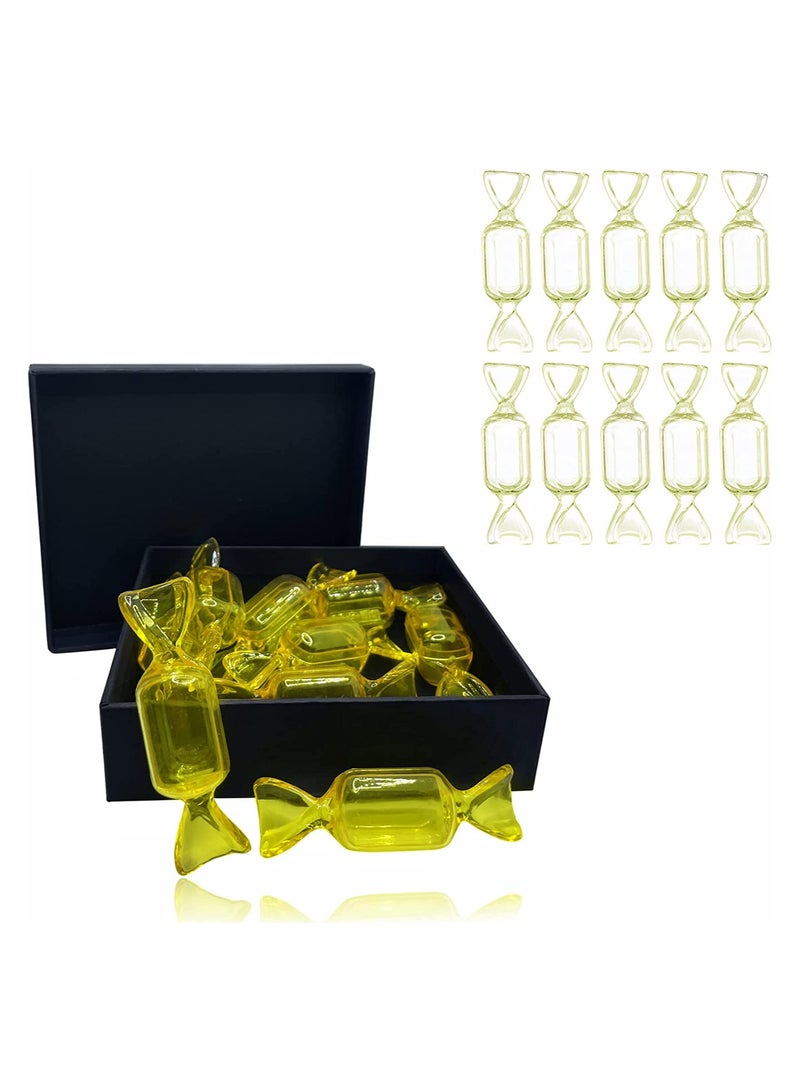 SYOSI Mini Jewelry Organizer SYOSI 10pcs Yellow Candy Shaped Jewelry Box Ring Organizer with Lid Plastic Candy Container Lovely Display Case DIY Jewelry Accessories for Wedding Party Travel Containers - Image 1