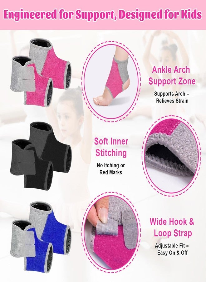 GRKZBKW 2 Pairs Kids Ankle Brace, youth ankle brace for sports, Ankle Wrap for Sprain, Adjustable Foot Stabilizer for Sprains, Injuries & Active Play for Daily Wear (Pink, Small) - Image 4