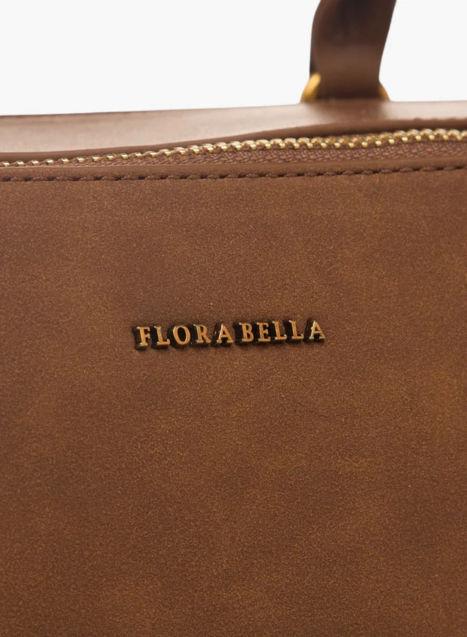 Flora Bella By Shoexpress Women's Textured Shoulder Bag with Zip Closure and Double Handle