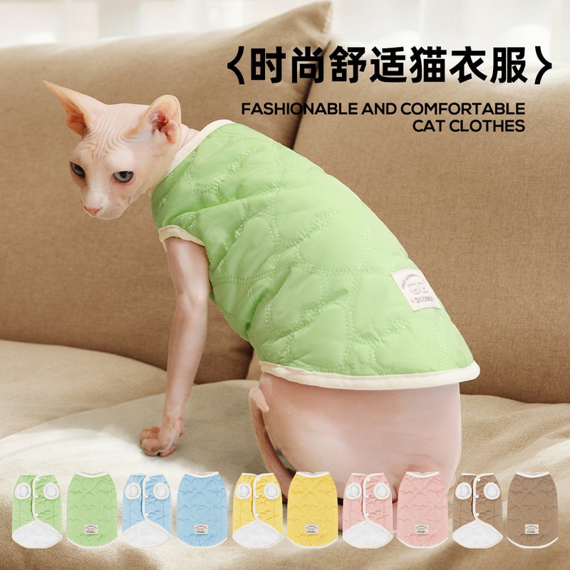 ملابس القطط الشتوية عبر الحدود معطف دافئ مبطن بالفليس للكلاب والقطط موضة قطن ميموري مزيف بالجملة - Image 2