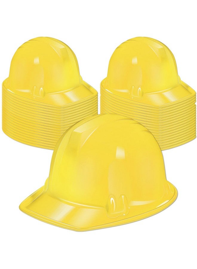 Haysandy 60 Pcs Yellow Construction Party Hats Plastic Kids Party Hat Construction Hat Bulk Toy Construction Party Hats Building Dress About 10 X 8 X 5 Inches - Image 2