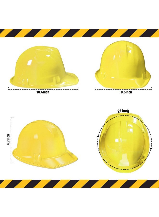 Haysandy 60 Pcs Yellow Construction Party Hats Plastic Kids Party Hat Construction Hat Bulk Toy Construction Party Hats Building Dress About 10 X 8 X 5 Inches - Image 3