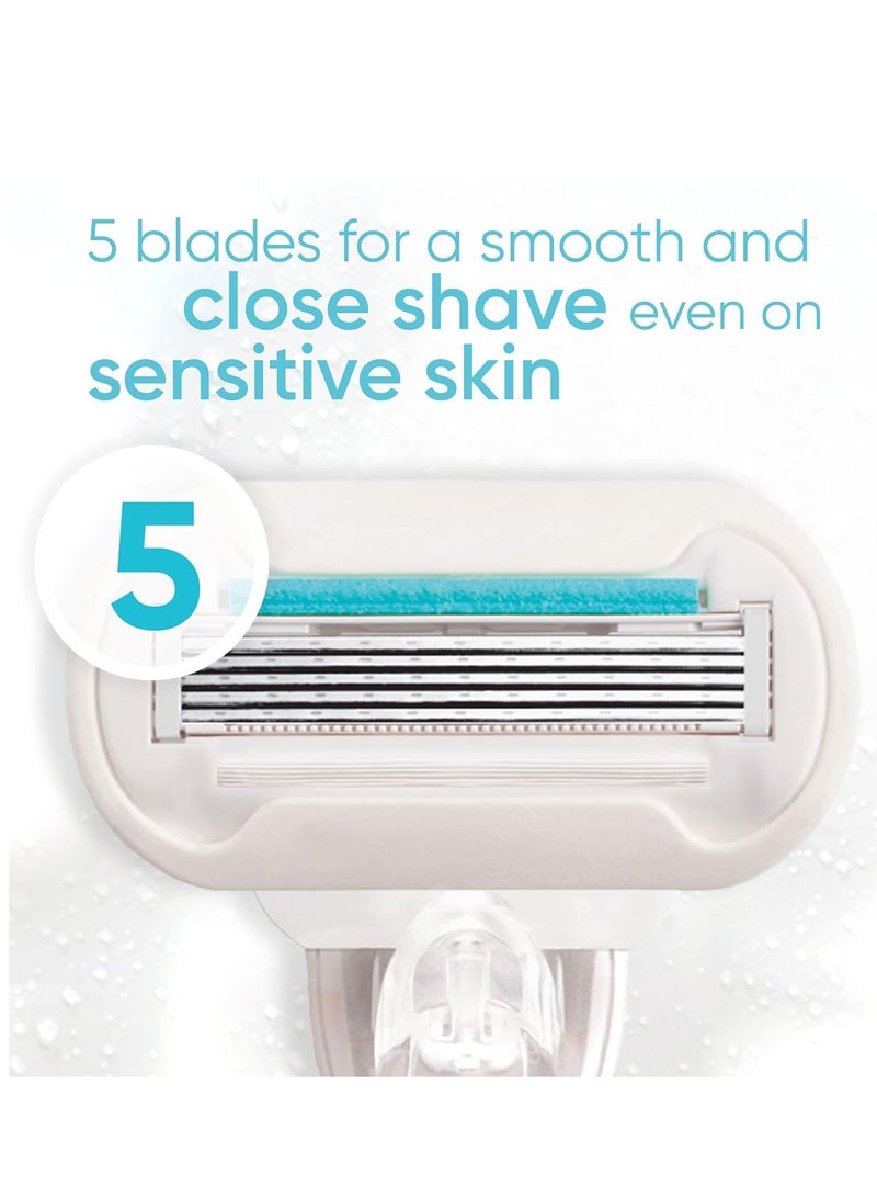 Gillette شفرات حلاقة جيلت فينوس ديلوكس سموذ سنسيتيف للنساء، 4 قطع - Image 3