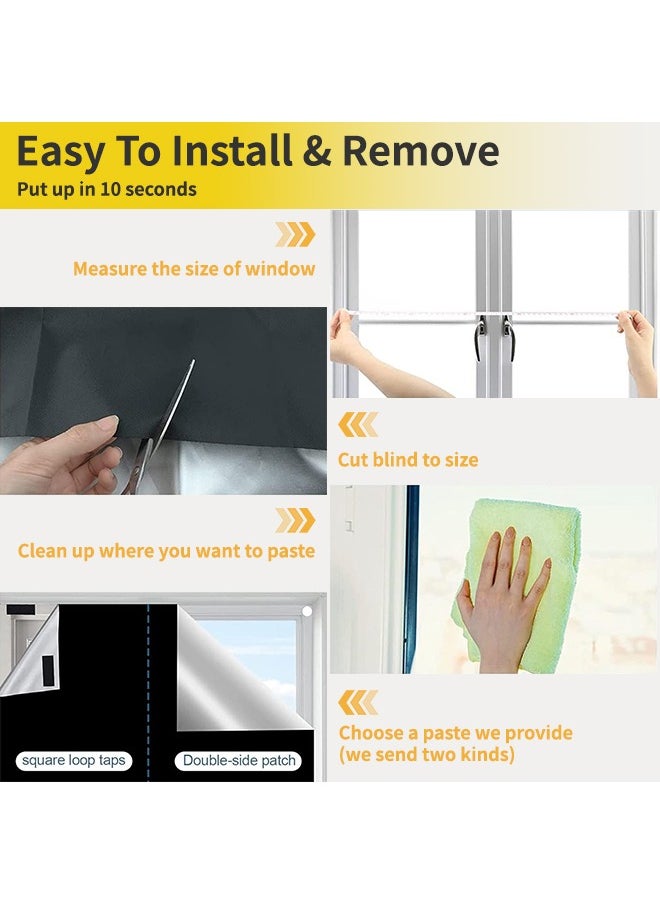 Generic - 1.45*1M Portable Blackout Curtains, 100% Blackout Material, Temporary Blackout Blinds/Curtains For Nurseries, Bedrooms, Windows, Dormitories, Offices  DIY Travel - Image 1